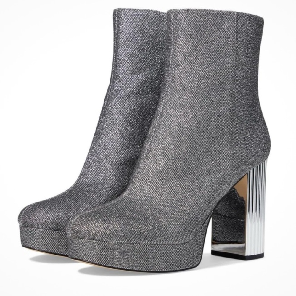 Michael Kors Porter Silver Glitter Heeled Boots